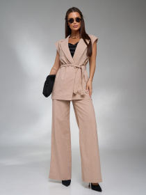 Повсякденний костюм ISSA Plus модель 15124_бежевый Фото