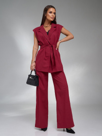 Костюм ISSA Plus модель 15124_бордовый Фото