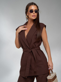 Костюм ISSA Plus модель 15124_темно_коричневый Фото