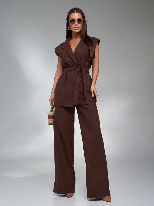 Костюм ISSA Plus модель 15124_темно_коричневый Фото