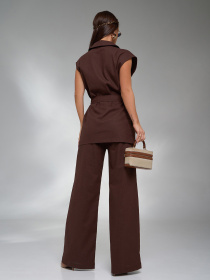 Повсякденний костюм ISSA Plus модель 15124_темно_коричневый Фото