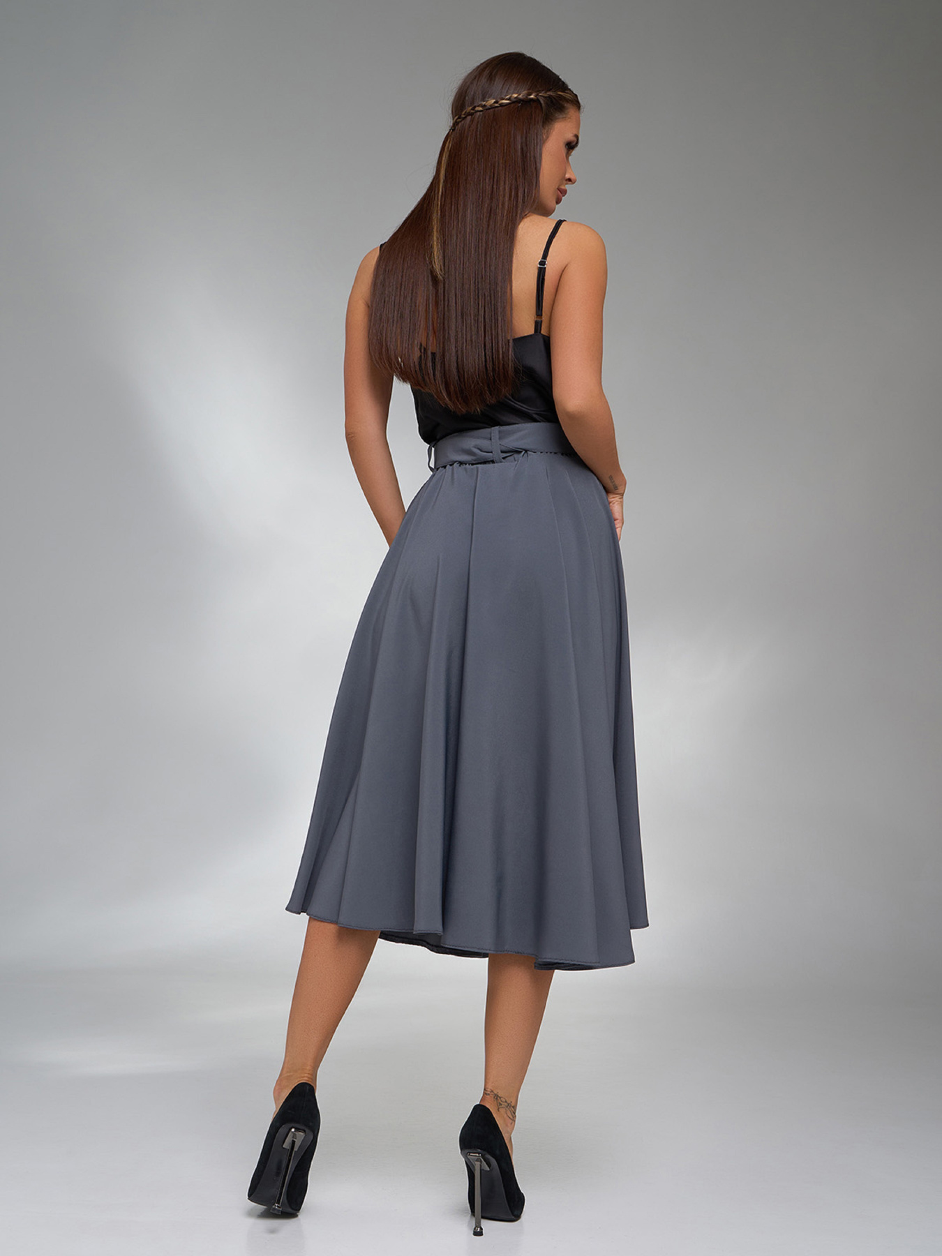 Юбка миди ISSA Plus модель 13216_серый Фото