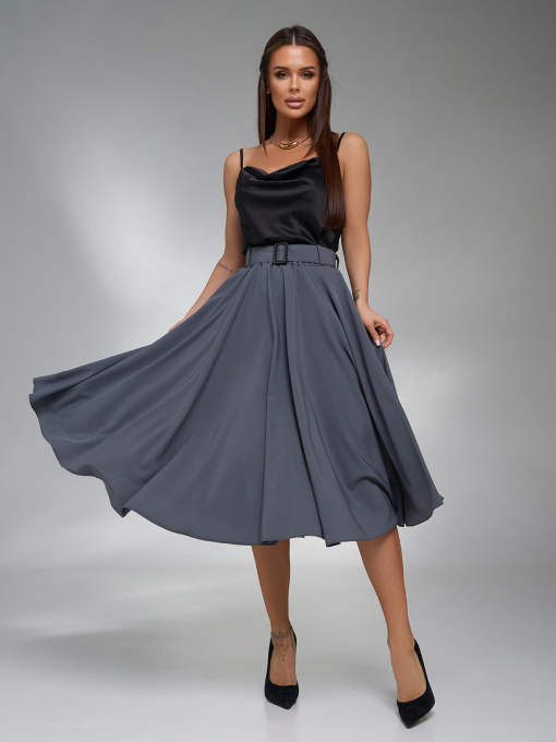 Спідниця міді ISSA Plus модель 13216_серый Фото