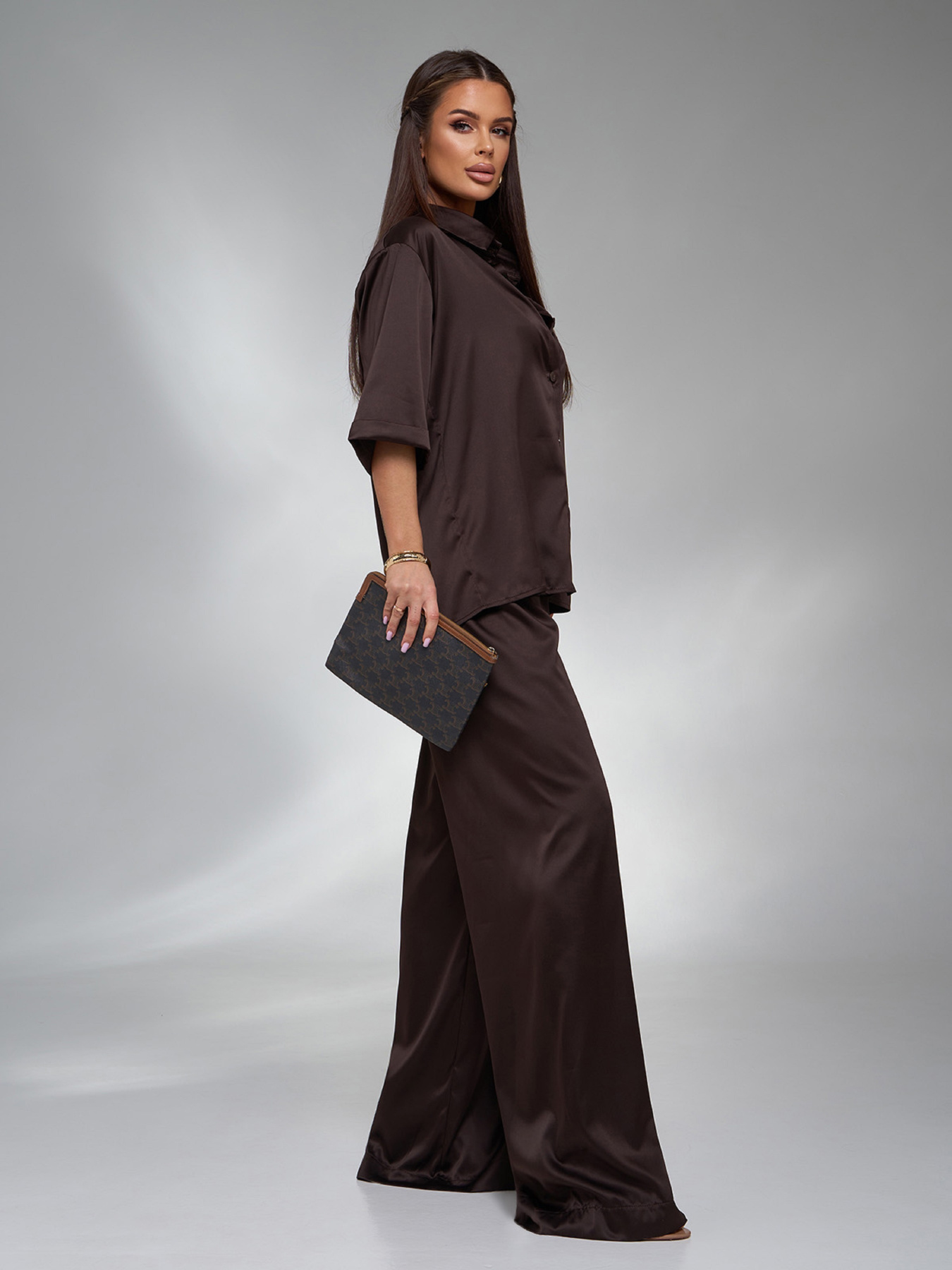 Костюм ISSA Plus модель 14100_темно_коричневый Фото