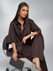 Костюм ISSA Plus модель 14100_темно_коричневый Фото