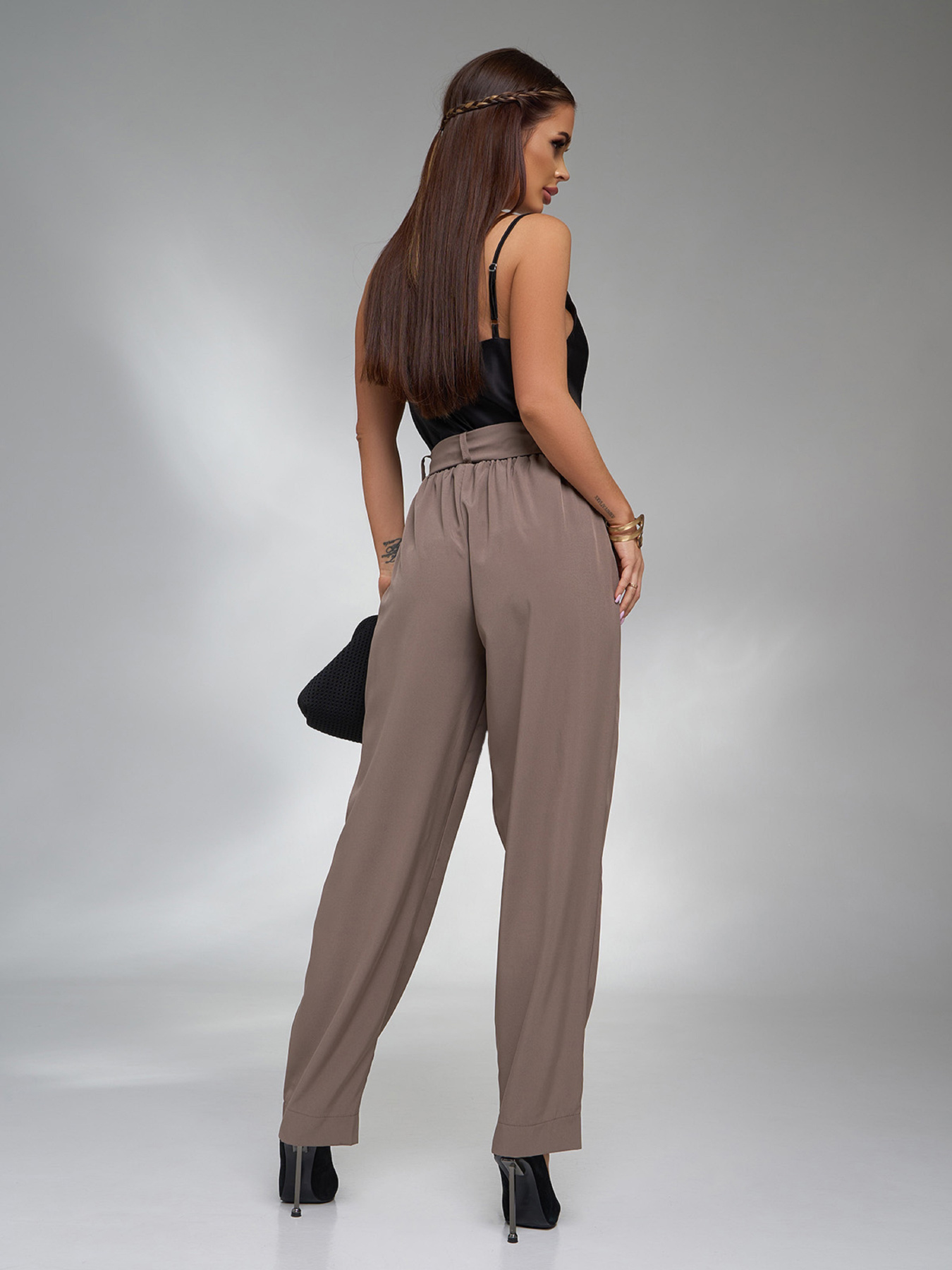 Штани класичні ISSA Plus модель 15125_коричневый Фото