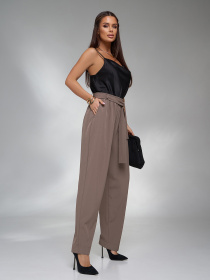 Штани класичні ISSA Plus модель 15125_коричневый Фото