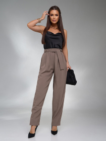 Штани класичні ISSA Plus модель 15125_коричневый Фото