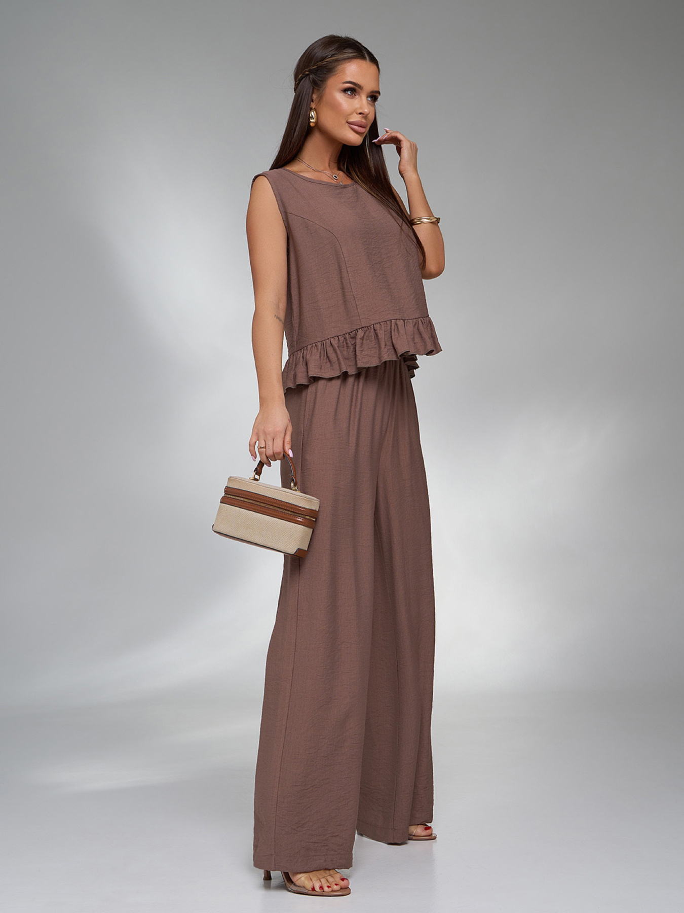 Костюм ISSA Plus модель 15126_коричневый Фото