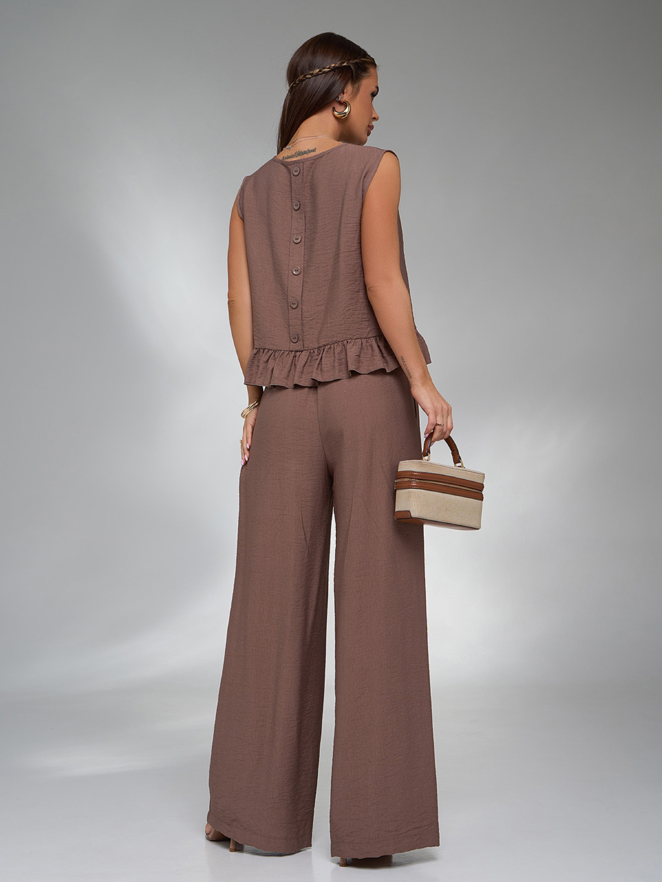 Повсякденний костюм ISSA Plus модель 15126_коричневый Фото