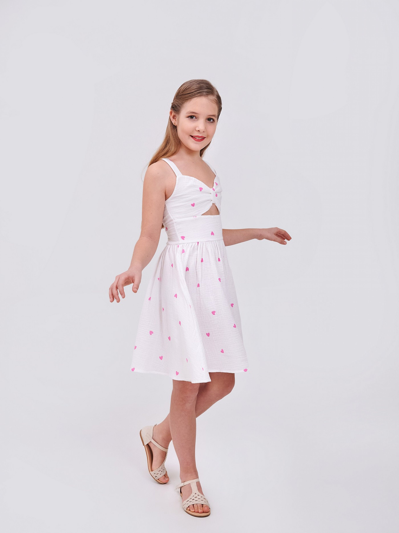Сарафан SMIL модель smil_120432-risunok-serdecki-na-belom Фото