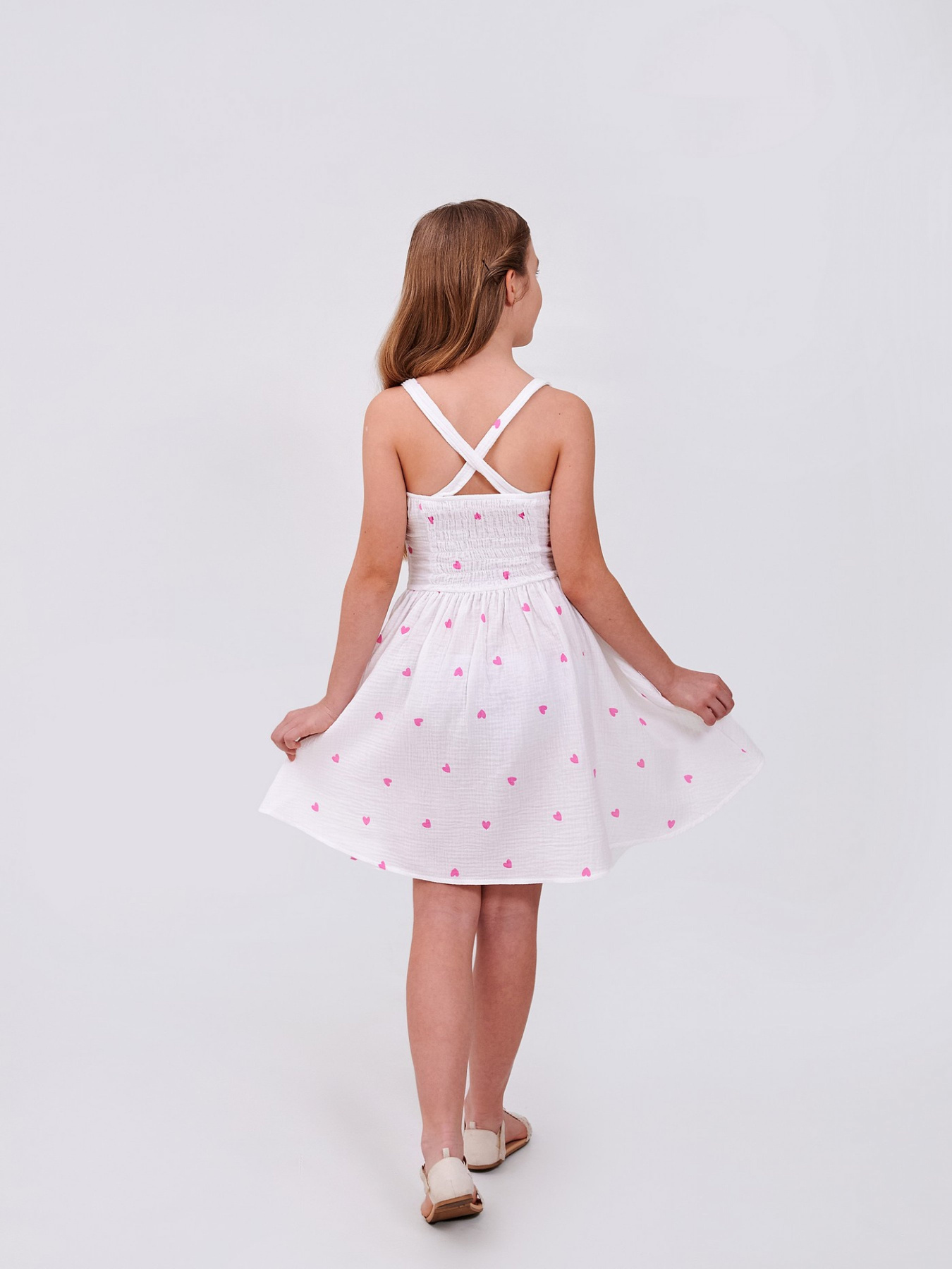 Сарафан SMIL модель smil_120432-risunok-serdecki-na-belom Фото