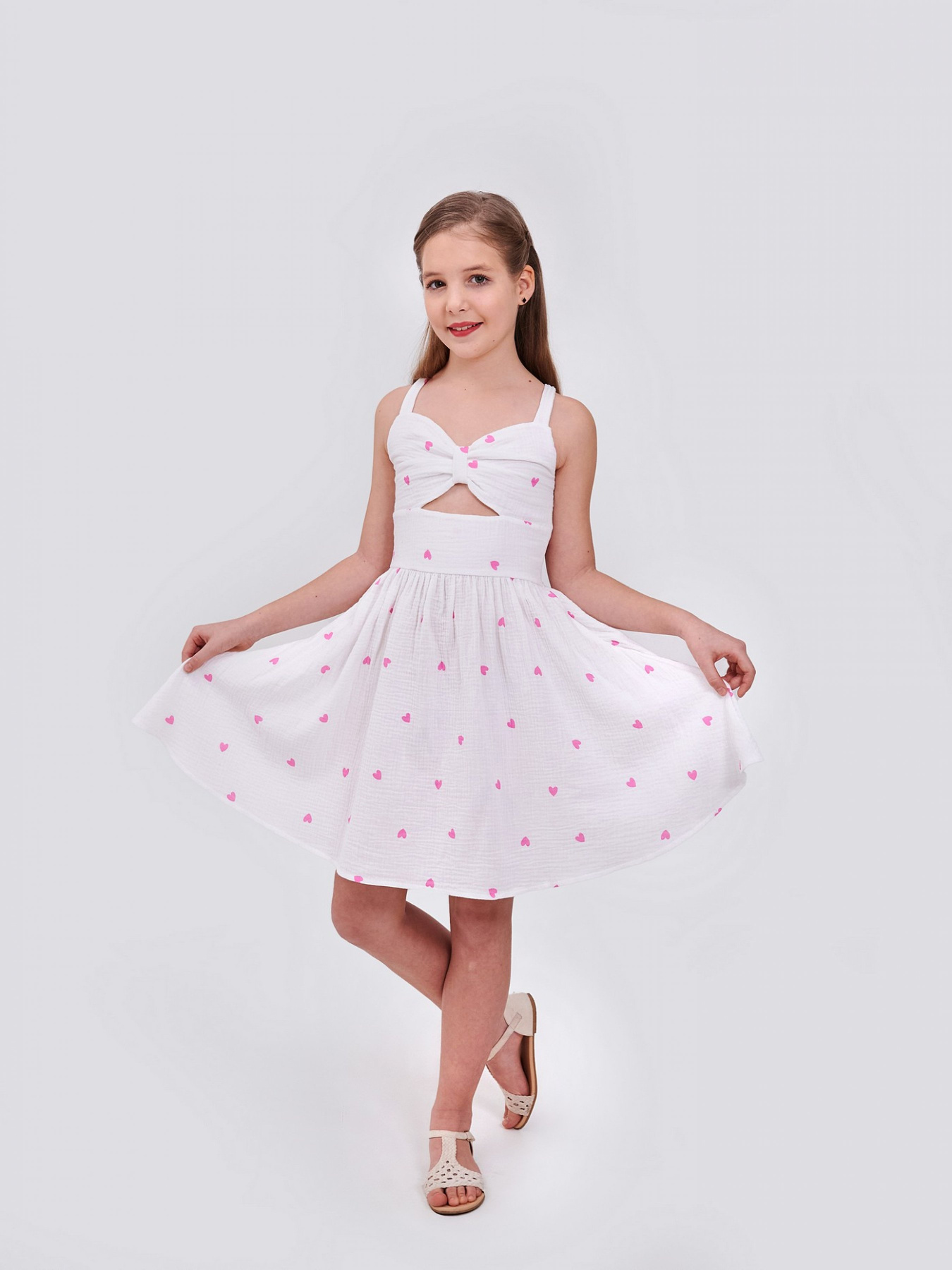 Сарафан SMIL модель smil_120432-risunok-serdecki-na-belom Фото