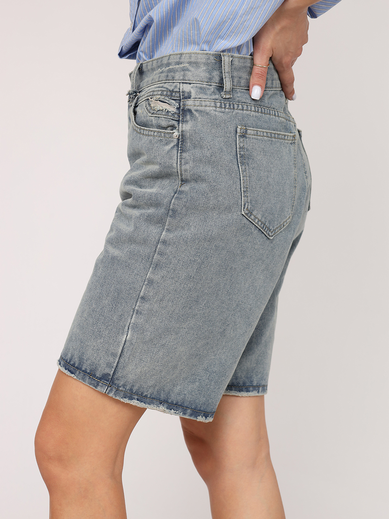 Шорты джинсовые YUKI модель ЦБ-00268453 Фото