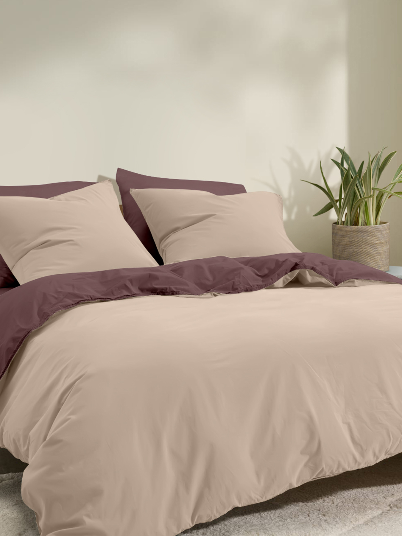 Пододеяльник ранфорс MOUSSE Cosas модель DuoRfr_100Chocolate-12Magnolia_160q Фото