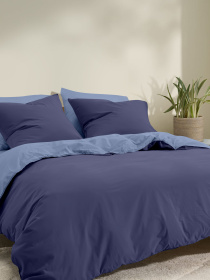 Пододеяльник ранфорс MIDNIGHT CLOUD Cosas модель DuoRfr_117Cloud-87DarkBlue_160q Фото