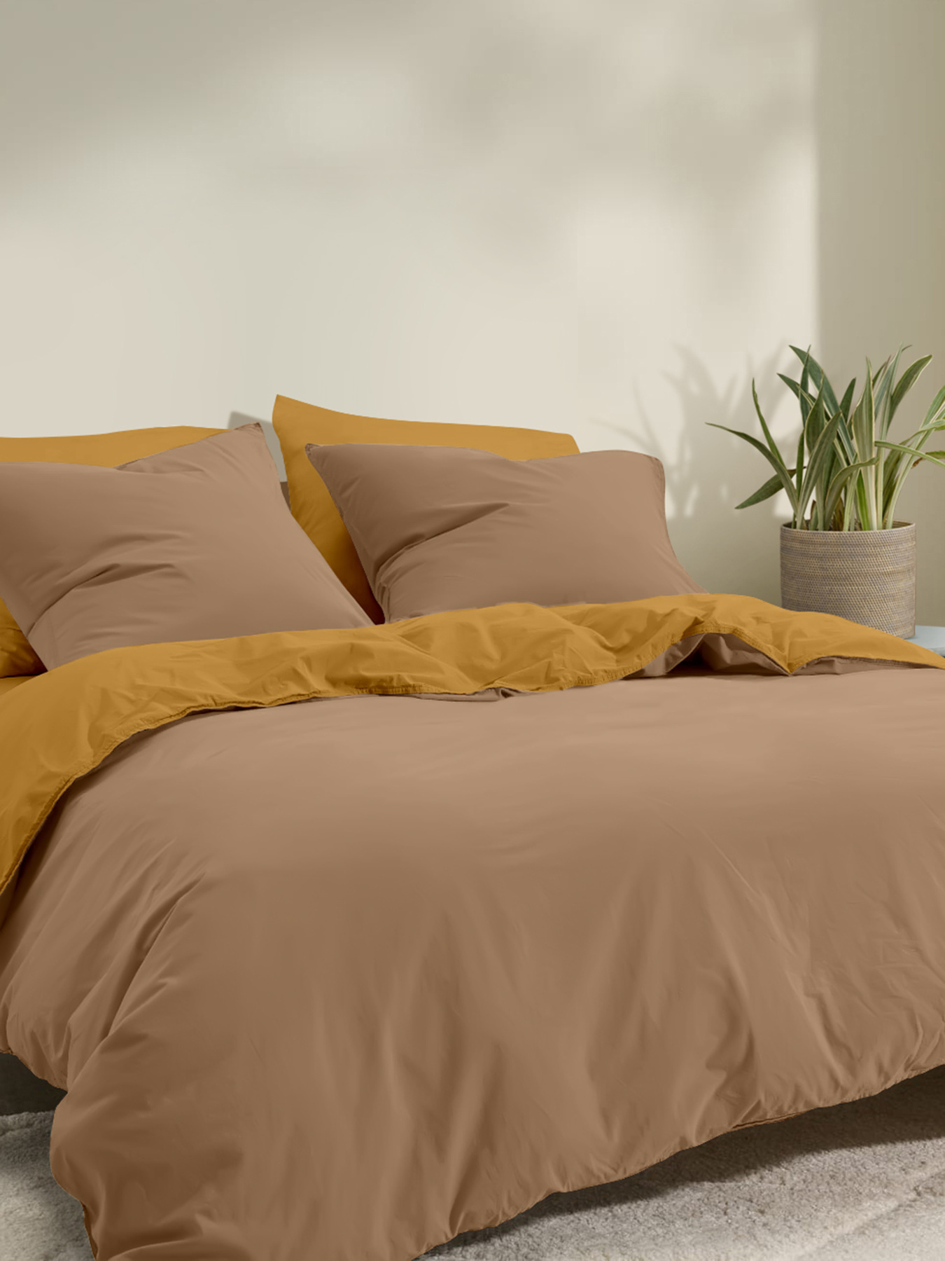 Пододеяльник ранфорс CURCUMA Cosas модель DuoRfr_16Mustard-14Brown_160q Фото