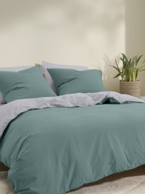 Пододеяльник ранфорс SMOKY Cosas модель DuoRfr_52Grey-104Ashmint_160q Фото