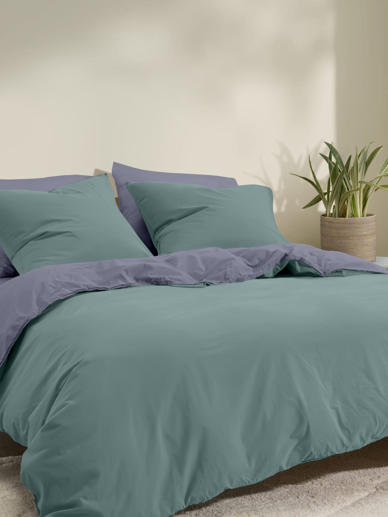 Пододеяльник ранфорс SILVER ASH Cosas модель DuoRfr_56Steel-104Ashmin_160q Фото