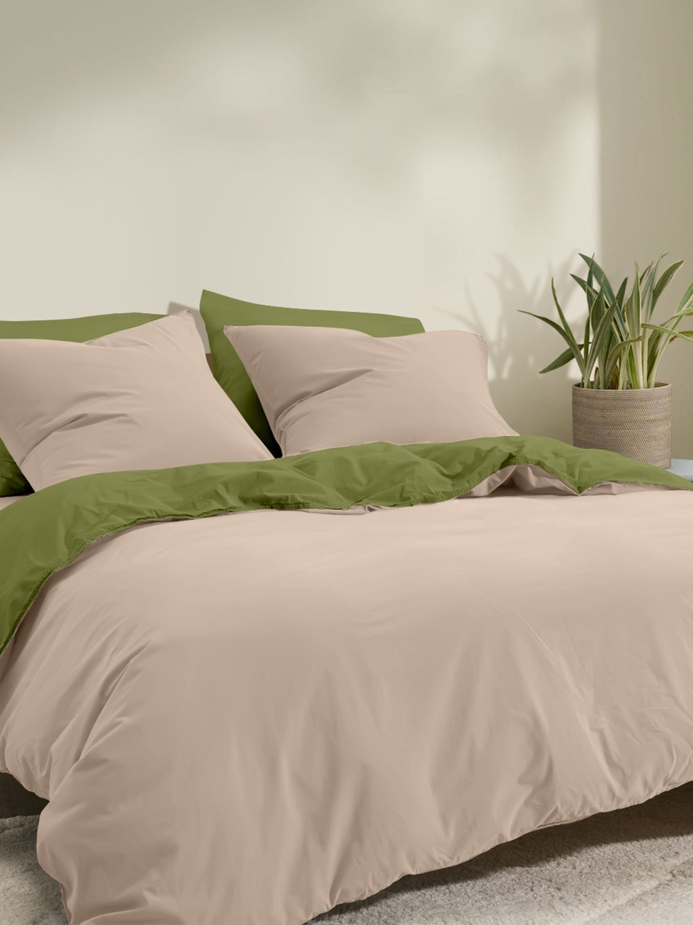 Пододеяльник ранфорс AVOCADO Cosas модель DuoRfr_74Avocado-12Magnolia_160q Фото