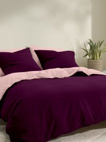 Пододеяльник ранфорс PLUM Cosas модель DuoRfr_77CherryDark-40Rose_160q Фото