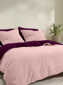 Пододеяльник ранфорс PLUM Cosas модель DuoRfr_77CherryDark-40Rose_160q Фото