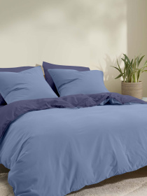 Пододеяльник ранфорс MIDNIGHT CLOUD Cosas модель DuoRfr_87DarkBlue-117Cloud_160q Фото