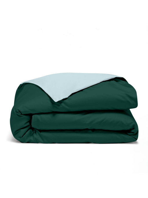 Пододеяльник ранфорс PINE Cosas модель DuoRfr_91GreenDark-58LightBlue_160q Фото