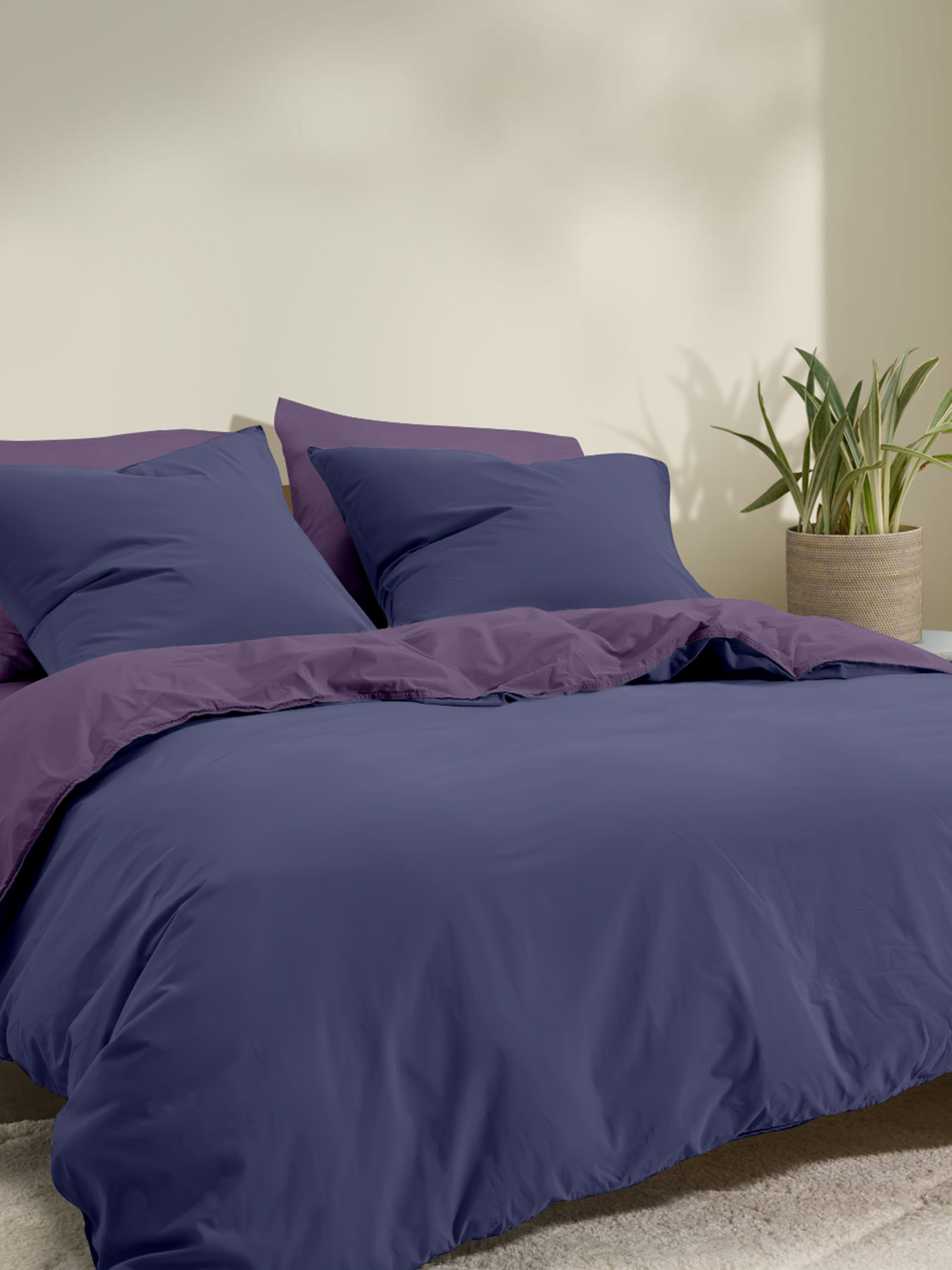 Пододеяльник ранфорс MIDNIGHT AURORA Cosas модель DuoRfr_95Aurora-87DarkBlue_160q Фото