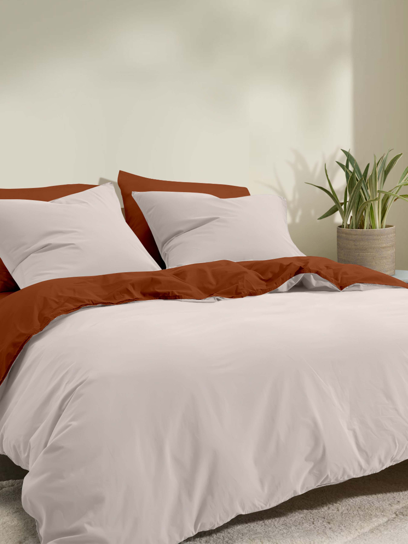 Підковдра ранфорс IVORY Cosas модель DuoRfr_98Cappuccino-122Cinnamon_160q Фото