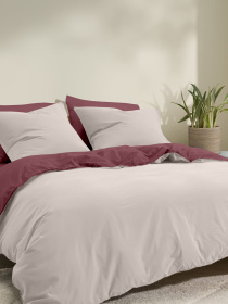 Пододеяльник ранфорс IVORY Cosas модель DuoRfr_98Cappuccino-97Cherry_160q Фото