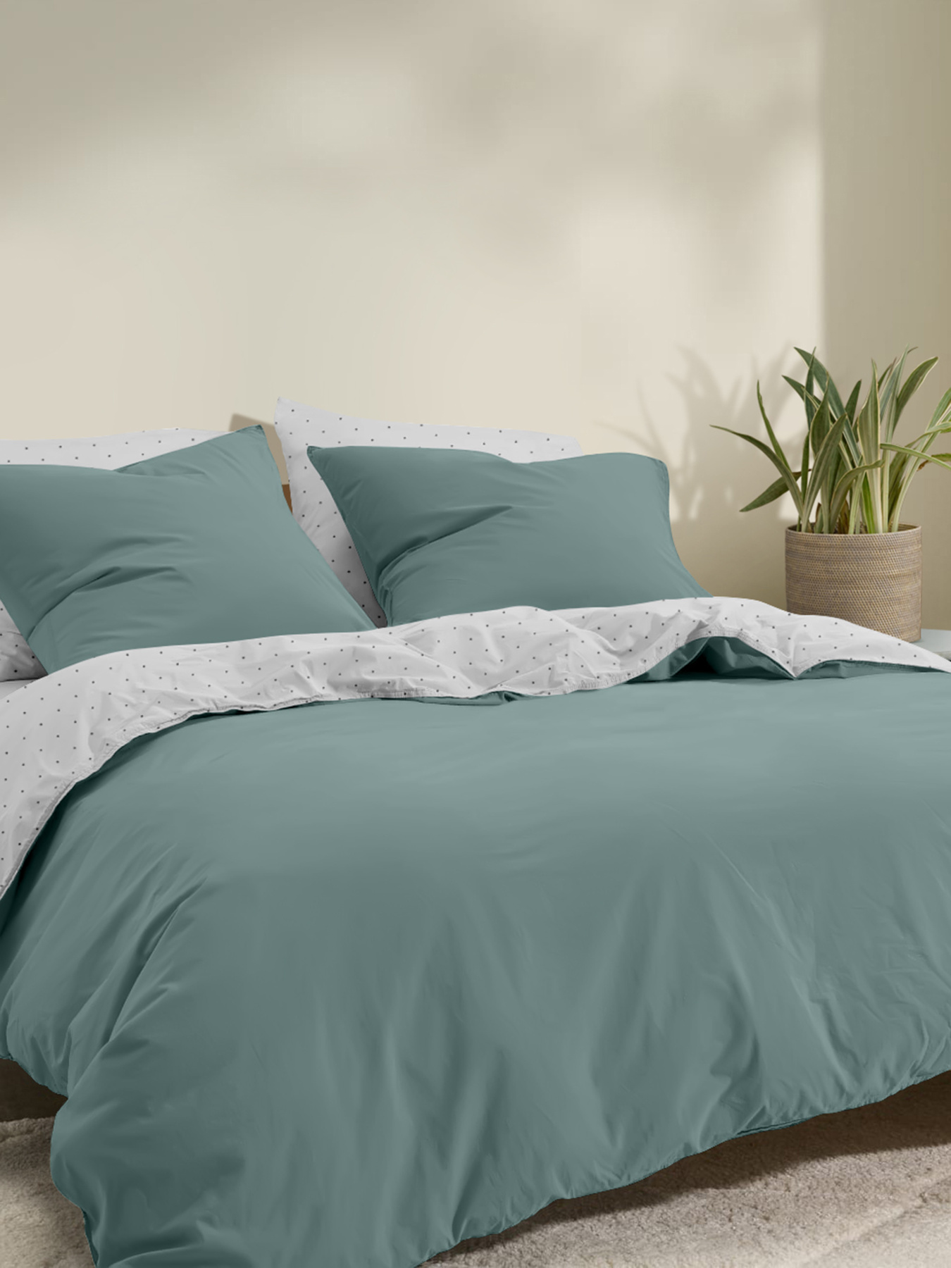 Підковдра ранфорс ASH GREY DOTS Cosas модель DuoRfr_DotsGreyGrey-104Ashmin_160q Фото