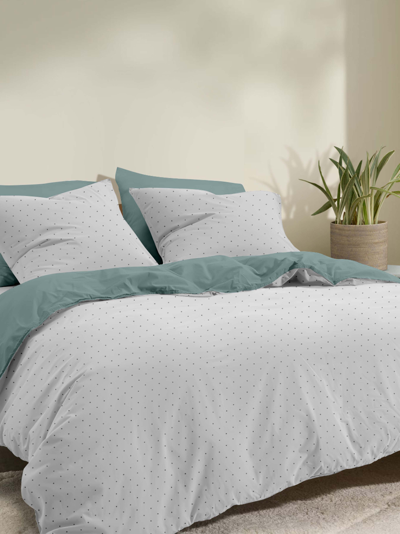 Пододеяльник ранфорс ASH GREY DOTS Cosas модель DuoRfr_DotsGreyGrey-104Ashmin_160q Фото