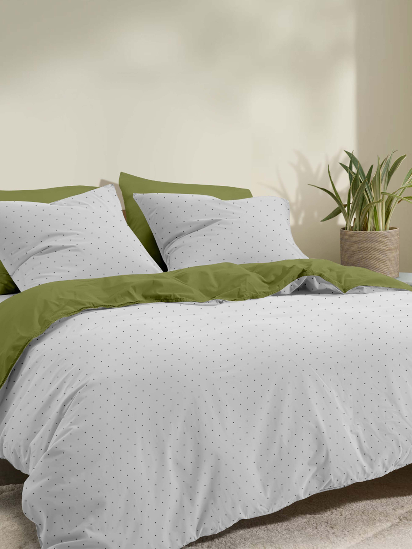 Підковдра ранфорс AVOCADO DOTS Cosas модель DuoRfr_DotsGreyGrey-74Avocado_160q Фото