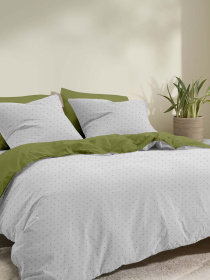 Підковдра ранфорс AVOCADO DOTS Cosas модель DuoRfr_DotsGreyGrey-74Avocado_160q Фото