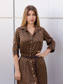 Платья MilaNova модель Платье Ф-80 терракотовый Платья MilaNova модель Платье Ф-80 терракотовый Фото