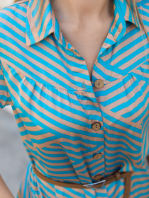 Сукня максі MilaNova модель Платье Ф-84 бирюза+бежевый Фото