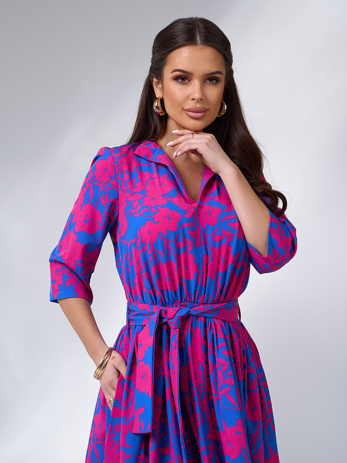 Сукня максі ISSA Plus модель 15095_синий Сукня максі ISSA Plus модель 15095_синий Фото