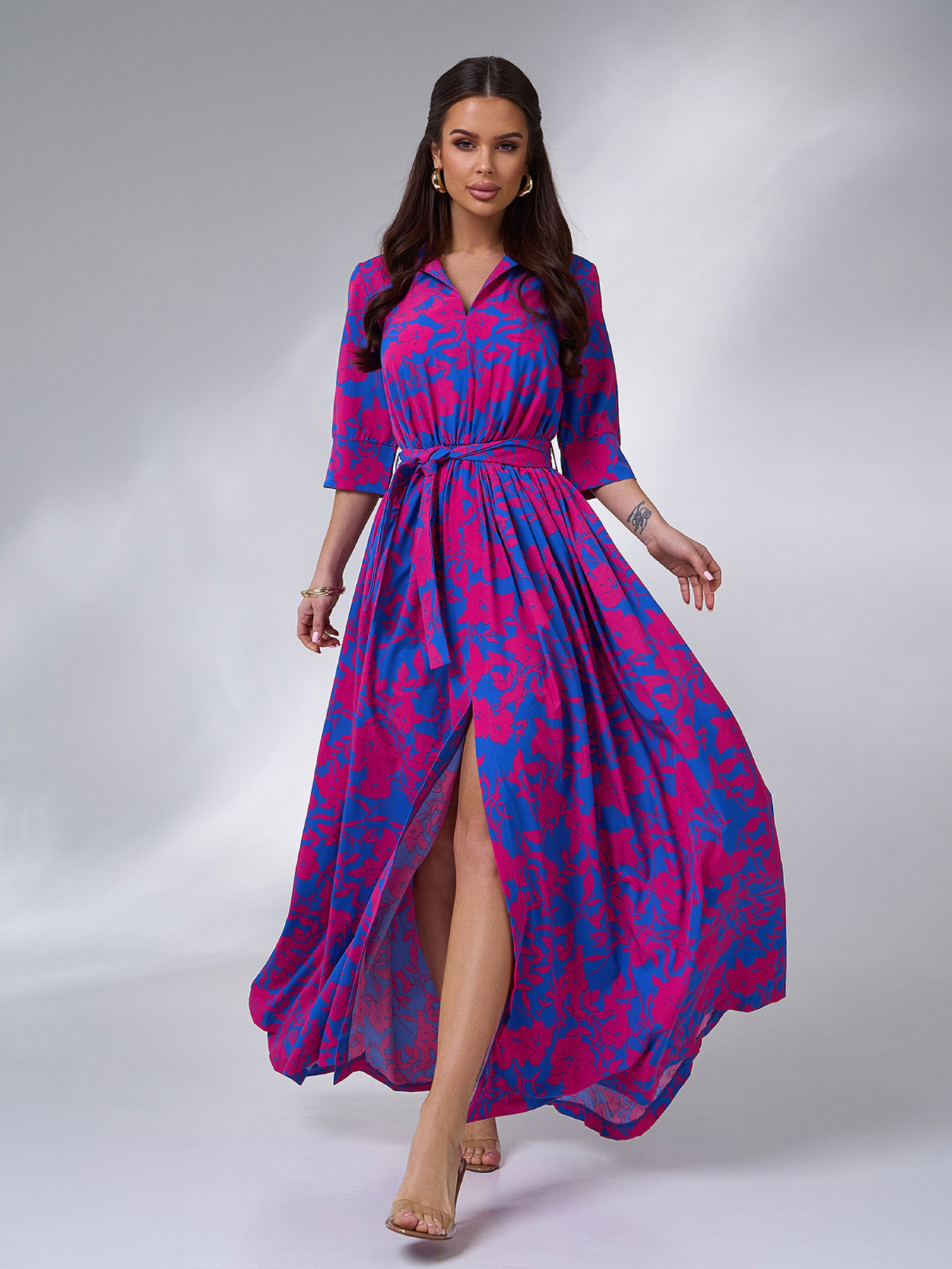 Сукня максі ISSA Plus модель 15095_синий Сукня максі ISSA Plus модель 15095_синий Фото