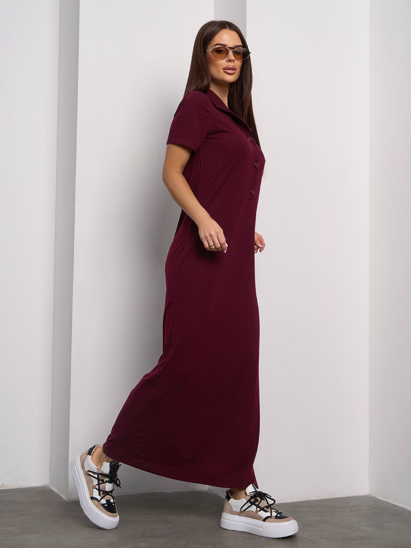 Платье макси ISSA Plus модель 14756_темно_бордовый Фото