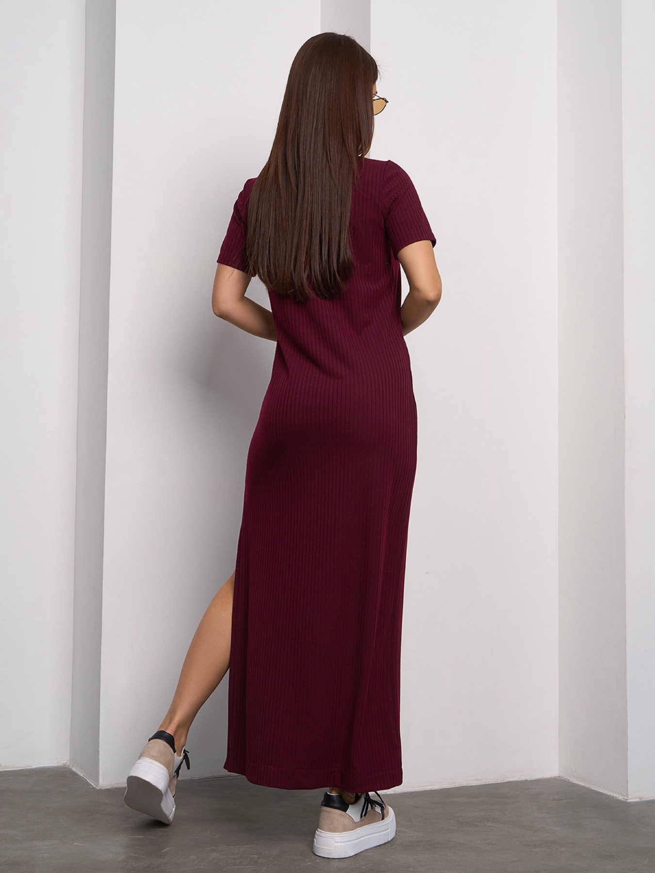 Платье макси ISSA Plus модель 14756_темно_бордовый Фото