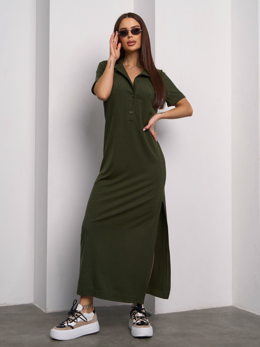 Сукня максі ISSA Plus модель 14756_хаки Фото