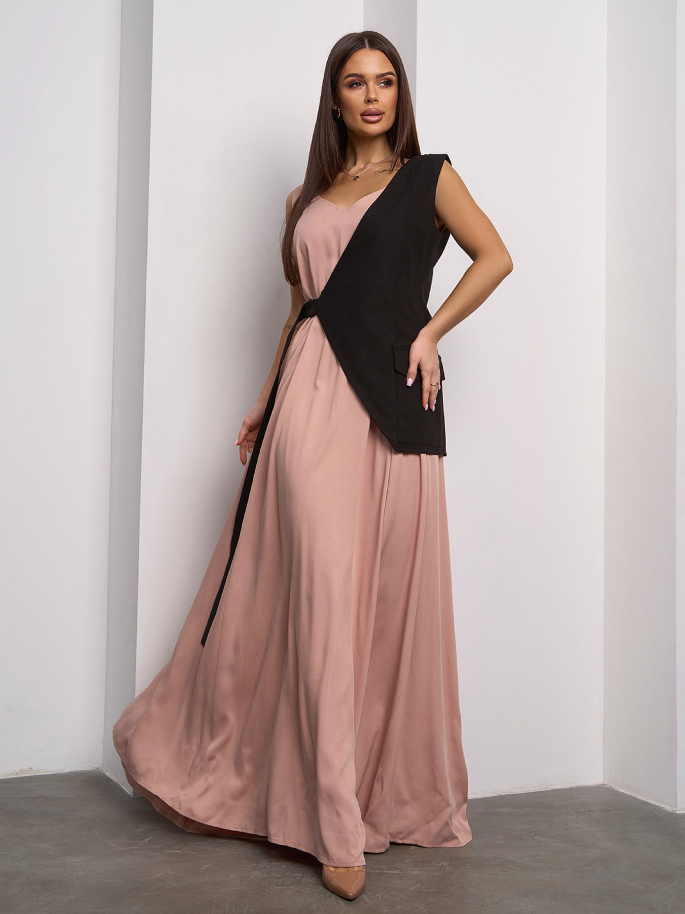 Сарафан ISSA Plus модель 14625_бежевый Фото