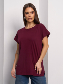 Футболка ISSA Plus модель 15097_темно_бордовый Фото