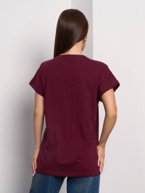 Футболка ISSA Plus модель 15097_темно_бордовый Футболка ISSA Plus модель 15097_темно_бордовый Фото
