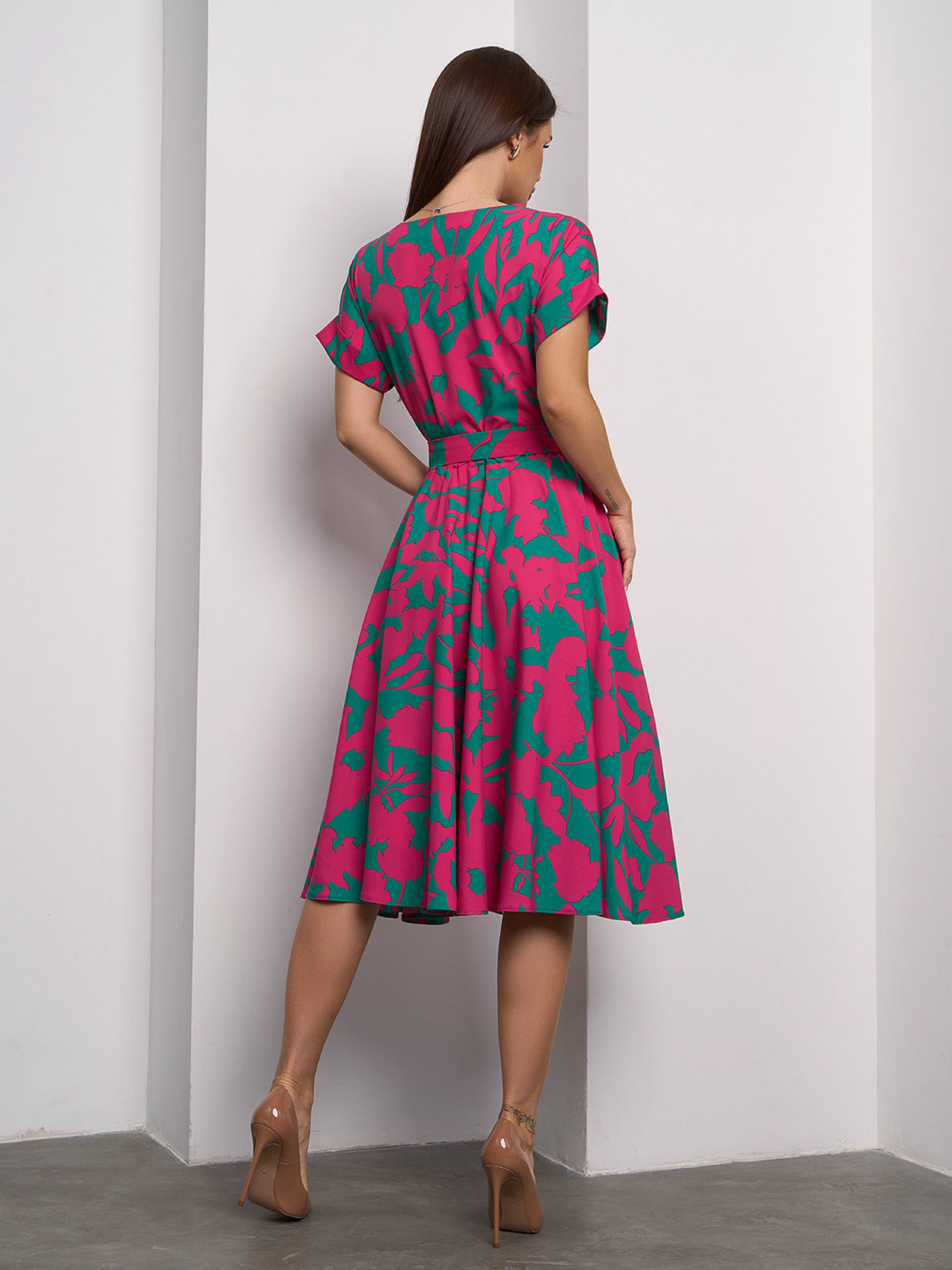 Платье миди ISSA Plus модель 15099_зеленый Фото