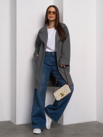 Пальто ISSA Plus модель 15103_серый Фото