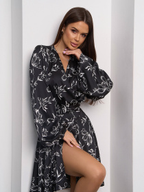 Платье мини ISSA Plus модель SA-599_черный Платье мини ISSA Plus модель SA-599_черный Фото