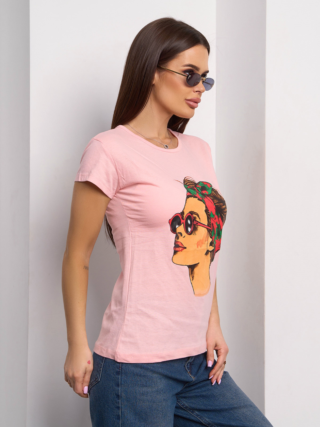 Футболка ISSA Plus модель WN20-623_персиковый Фото