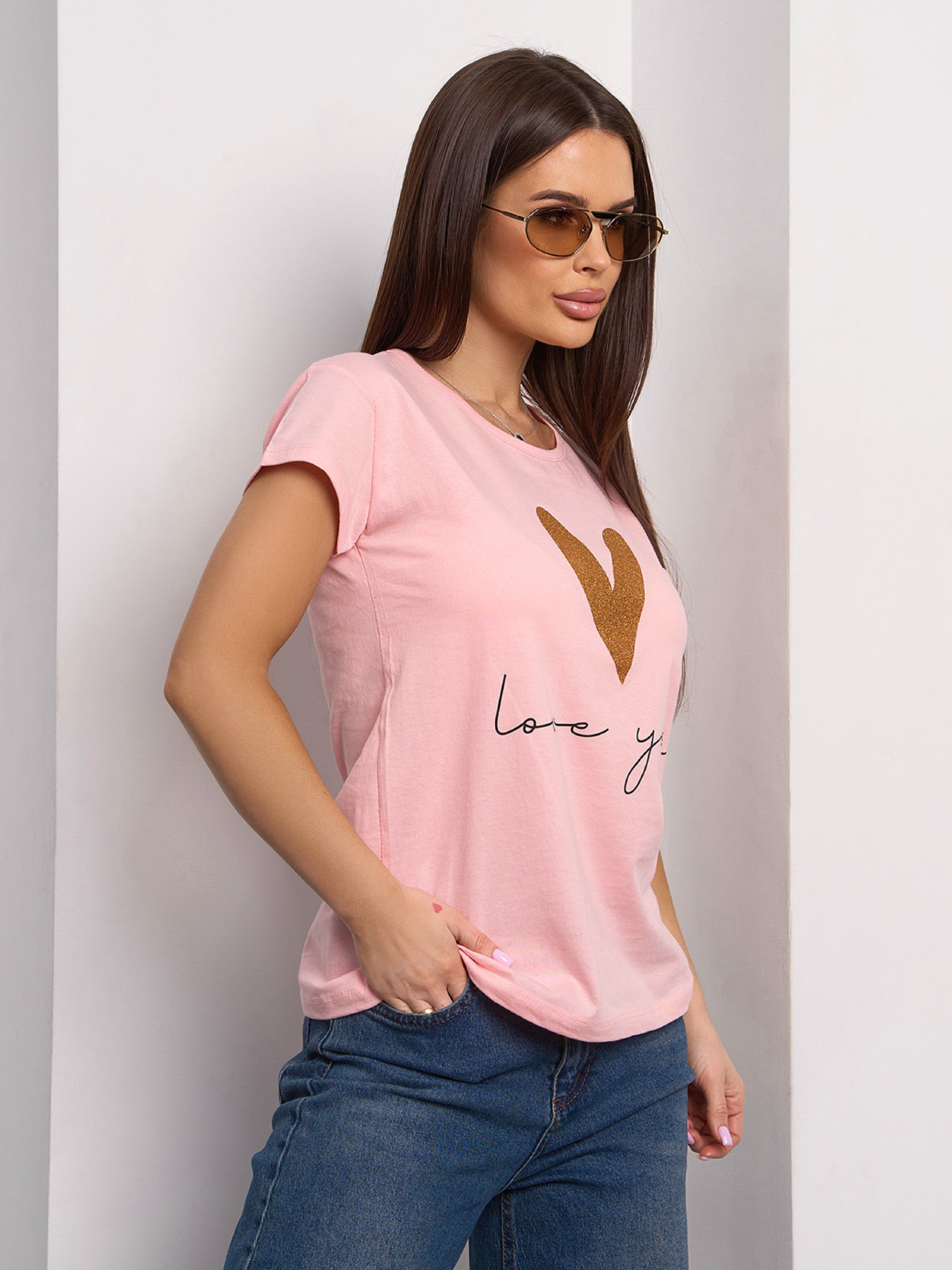 Футболка ISSA Plus модель WN20-626_персиковый Фото